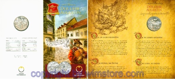 2. Republik, 10 Euro 2011, Der liebe Augustin, Silber, hgh