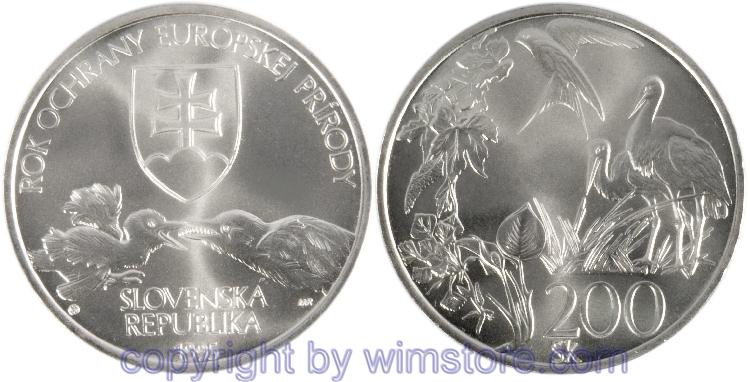 Slowakei, 200 Korun 1995, Naturschutz, KM 26, Silber