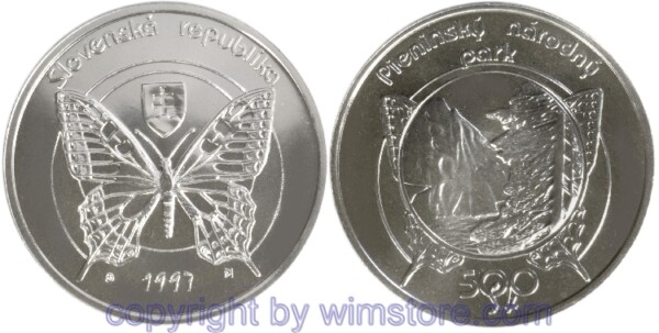 s4876 Slowakei, 500 Korun 1997, Nationalpark - Pienien, KM 39, Silber