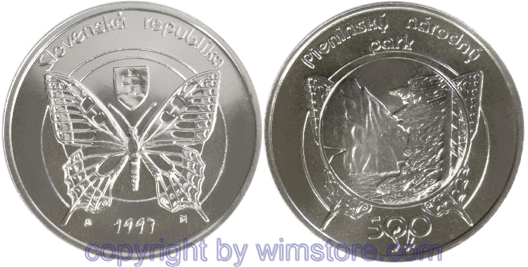 Slowakei, 500 Korun 1997, Nationalpark - Pienien, KM 39, Silber
