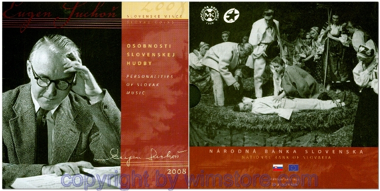 Slowakei, Münzsatz 2008, Eugen Suchon, inclusive Musik CD, KM MS..