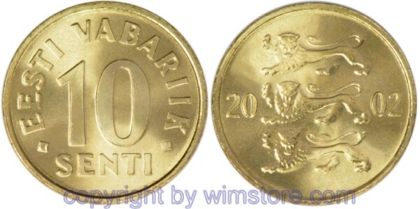 Estland, 10 Senti 1991 - 2008, KM 22, Alu/Bro