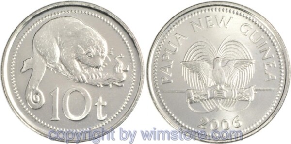 Papua Neu Guinea, 10 Toea 2002 -, KM 4a, Stahl vernickelt