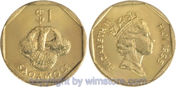 Fiji Inseln, 1 Dollar 1995 - 2000, KM 73, Alu/Bro