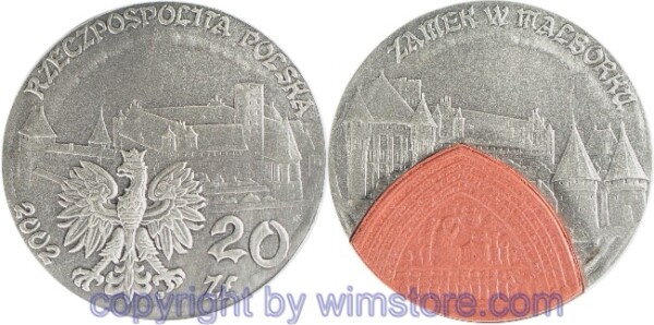 Polen, 20 Zlotych 2002, Sehenswürdigkeiten in Polen - Schloss Malbork, Y 457, Silber, mattiert, mit Kapsel