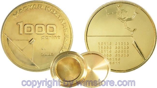 Ungarn, 1000 Forint 2002 (Schraubmünze), Kommunikation - Satellitenschüssel, KM 766, Ni/Me