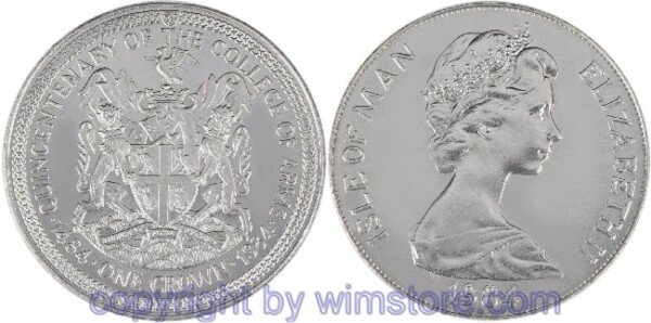 Insel Man, 1 Crown 1984, 500 Jahre College of Arms - Wappen des College of Arms, KM 121, Ku/Ni, st