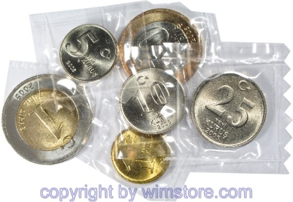 Türkei Lot: 1, 5, 10, 25, 50 New Kurus und 1 New Lira, (ges. 6 Stk.) KM 64 bis KM 69, -st