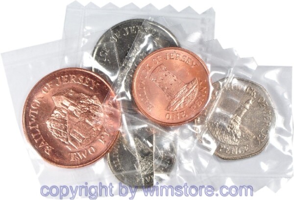 Jersey Lot: 5 verschiedene Münzen (1 Penny, 2, 5, 10 und 20 Pence, alle 2002), -st
