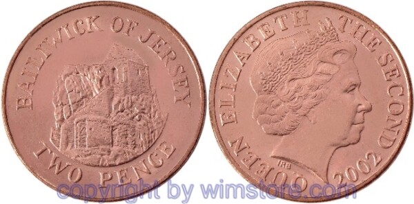 Jersey, 2 Pence ab 1898, KM 104, Bronze