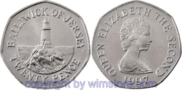 Jersey, 20 Pence 1983 - 1997, KM 66, Ku/Ni