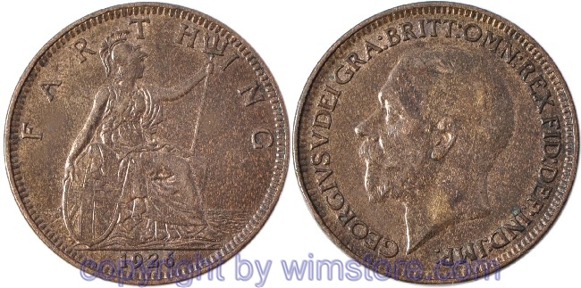 Großbritannien, Farthing 1926 - 1936, KM 825, Bronze