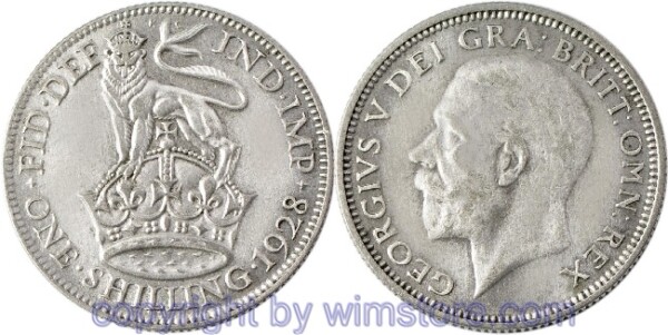 Großbritannien, 1 Shilling 1927 - 1936, KM 833, Silber