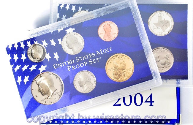 USA, Münzsatz 2004, inclusive 50 State Quarter Satz, div. Metalle, PP