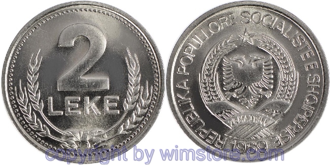 Albanien, 2 Leke 1989, KM 73, Ku/Ni