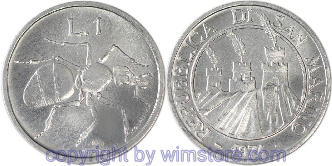 San Marino, 1 Lira 1974, Ameise, KM 30, Aluminium, st
