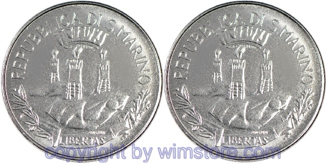 s7274 San Marino, 50 Lire 1982, Gleichheit der Rassen, KM 136, Stahl, st