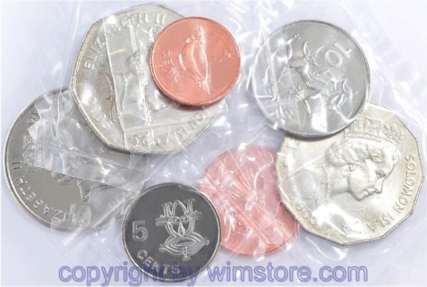 Salomon Inseln Lot: 1 Cent bis 1 Dollar 2005, 7 Stk. st