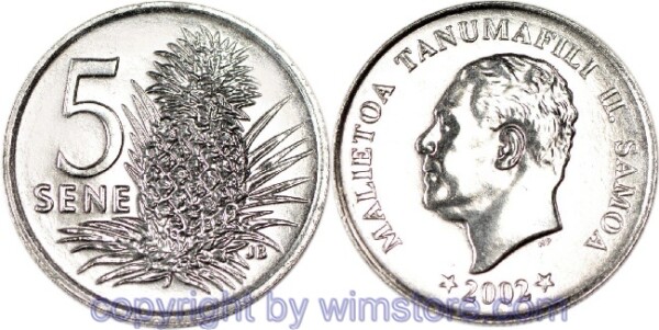s7399 Samoa, 5 Sene 2002, KM 131, Ku/Ni, st