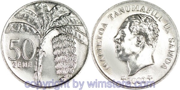 Samoa, 50 Sene 2002, KM 134, Ku/Ni, st