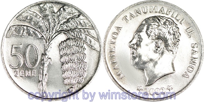 Samoa, 50 Sene 2002, KM 134, Ku/Ni, st