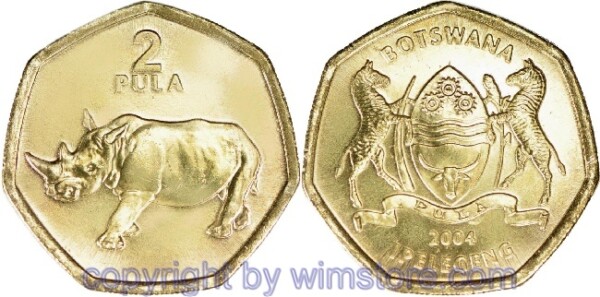 Botswana, 2 Pula 2004, 2005, KM 25a, Eisen - Messing galvanisiert