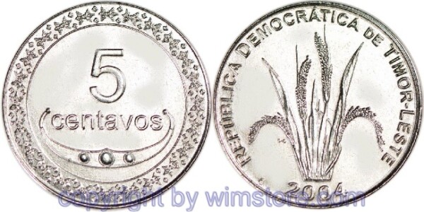 Ost Timor, 5 Centavos 2003 - 2012, KM 2, Eisen vernickelt