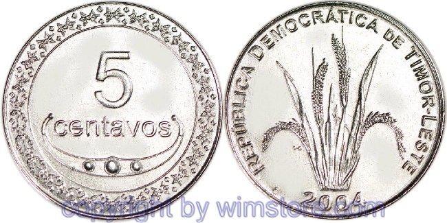 Ost Timor, 5 Centavos 2003 - 2012, KM 2, Eisen vernickelt