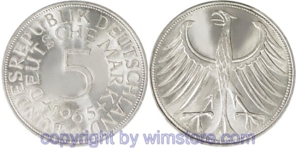 BRD, 5 Mark 1951 - 1974, KM 112.1, Silber