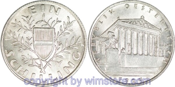 1. Republik, 1 Schilling 1924, J 429, Silber