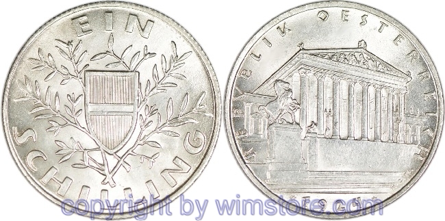 1. Republik, 1 Schilling 1924, J 429, Silber