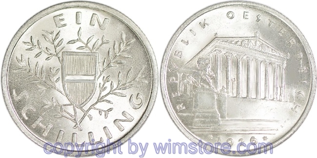 1. Republik, 1 Schilling 1925, 1926, J 429a, Silber
