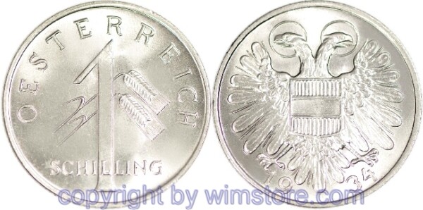 1. Republik, 1 Schilling 1934 - 1935, J 439, Ku/Ni