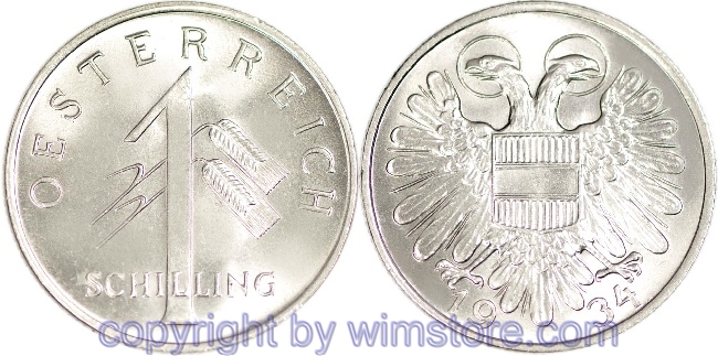 1. Republik, 1 Schilling 1934 - 1935, J 439, Ku/Ni