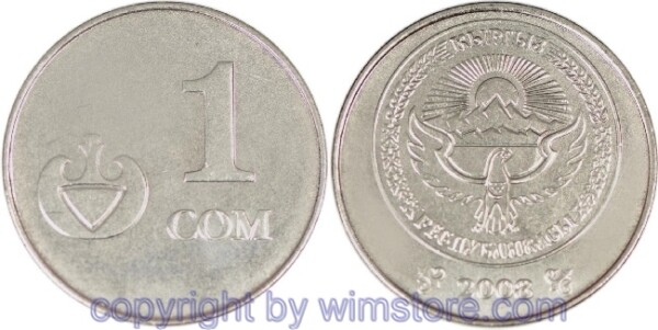 Kirgisistan, 1 Som 2008, KM 14, Stahl vernickelt
