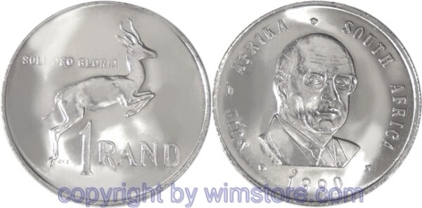 Südafrika, 1 Rand 1990, KM 141, Bro-Ni galvanisiert