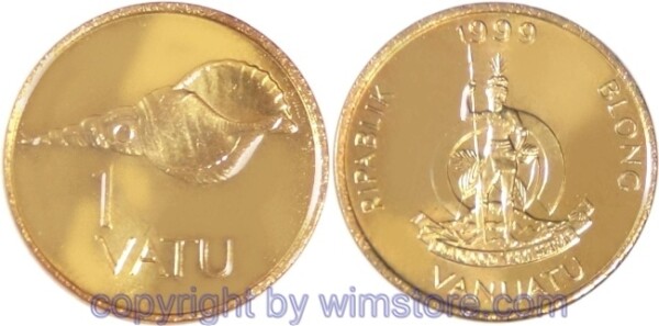 Vanuatu, 1 Vatu 1983, 1990, 1999, 2002, KM 3, Ni/Me
