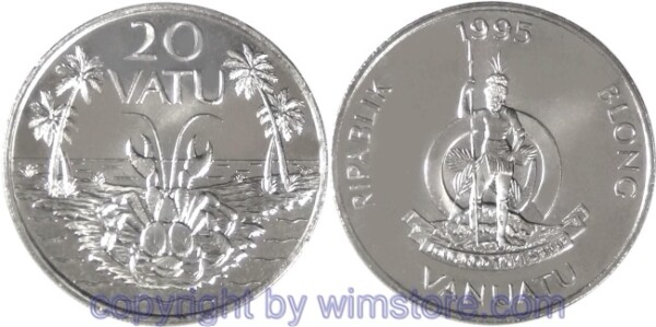 Vanuatu, 20 Vatu 1983 - 1999, KM 7, Ku/Ni