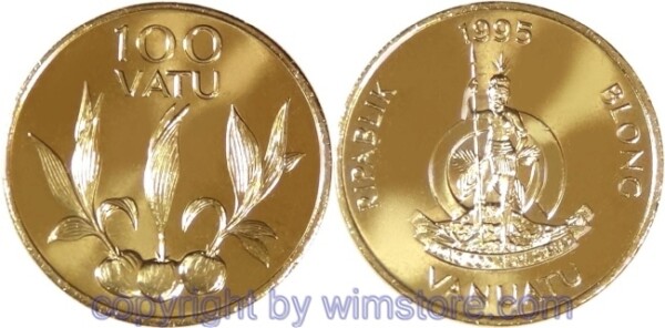 Vanuatu, 100 Vatu 1988, 1995, 2002, 2008, KM 9, Ni/Me