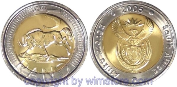 Südafrika, 5 Rand 2005, KM 297, Bi-Metall