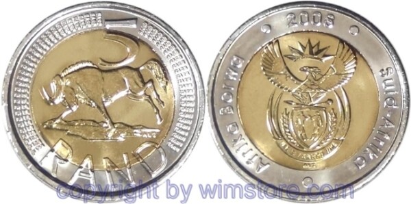 Südafrika, 5 Rand 2008, KM 446, Bi-Metall