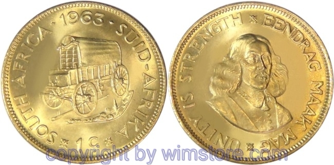 Südafrika, 1 Cent 1961 - 1964, KM 57, Messing