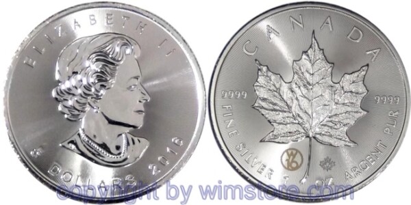 Kanada, 5 Dollars, Maple Leaf 2016, W16, Silber, st