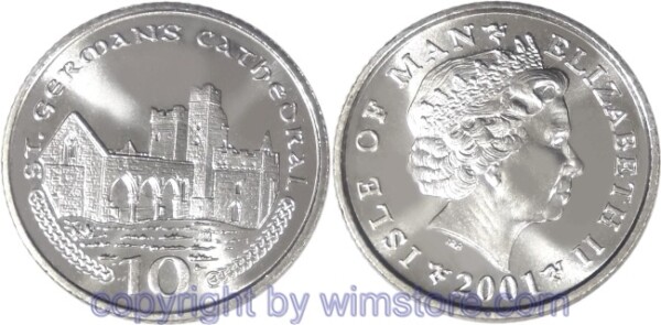 Insel Man, 10 Pence 2000 - 2003, KM 1039, Ku/Ni