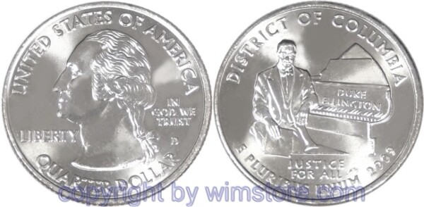 USA, 1/4 Dollar (Quarter) 2009, District of Columbia, KM 445, Ku-Ku/Ni plattiert