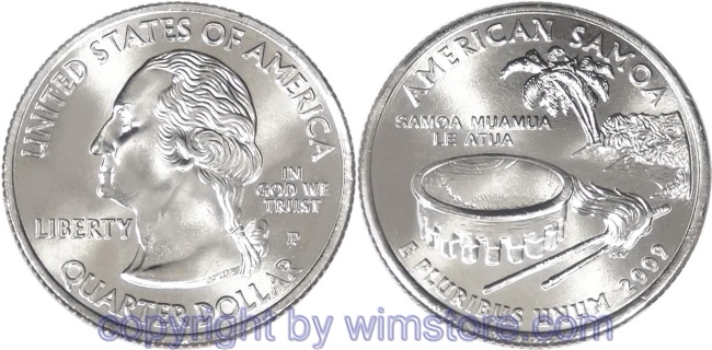USA, 1/4 Dollar (Quarter) 2009, American Samoa, KM 448, Ku-Ku/Ni plattiert