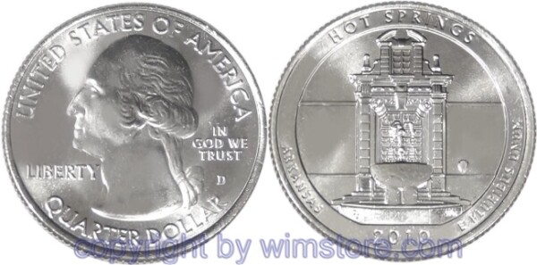 USA, 1/4 Dollar (Quarter) 2010, Hot Springs Arkansas, KM 469, Ku-Ku/Ni plattiert