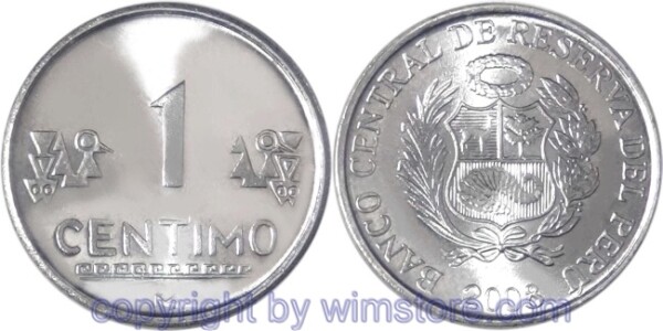 Peru, 1 Centimo ab 2006, KM 303.4a, Aluminium