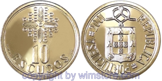 Portugal, 10 Escudos 1986 - 2001, KM 633, Ni/Me