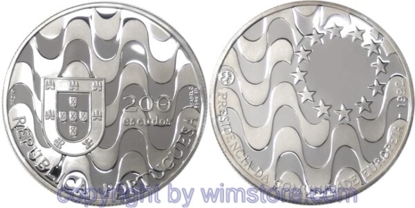 Portugal, 200 Escudos 1992, Europaflagge, KM 663a, Silber